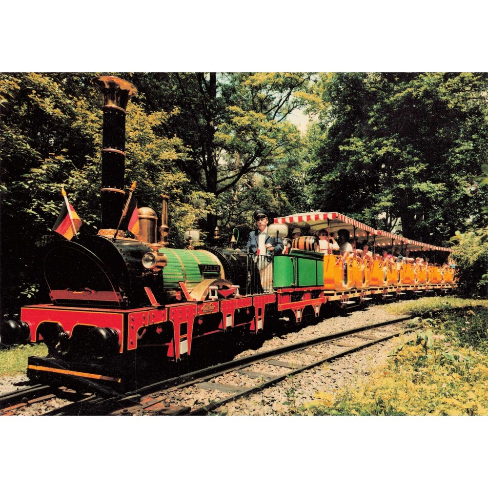 Tiergarten Nuremberg Adler Kleinbahn Train Postcard Chrome - Picture 1 of 2